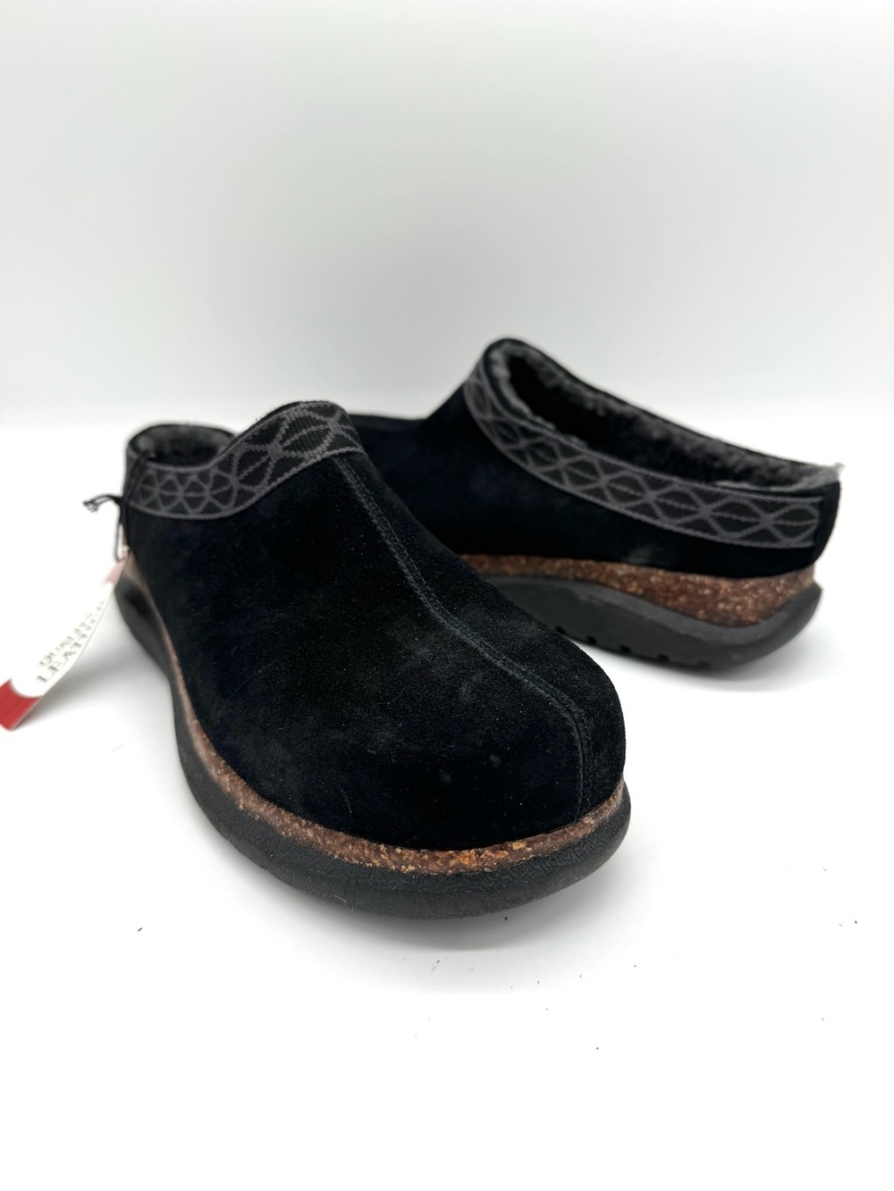 Black faux Fur Lined Genuine Suede Clogs Women’s Sz 8.5 NEW